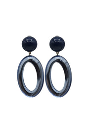 Parisian Blue Oval Drop Earrings available at Mildred Hoit in Palm Beach.