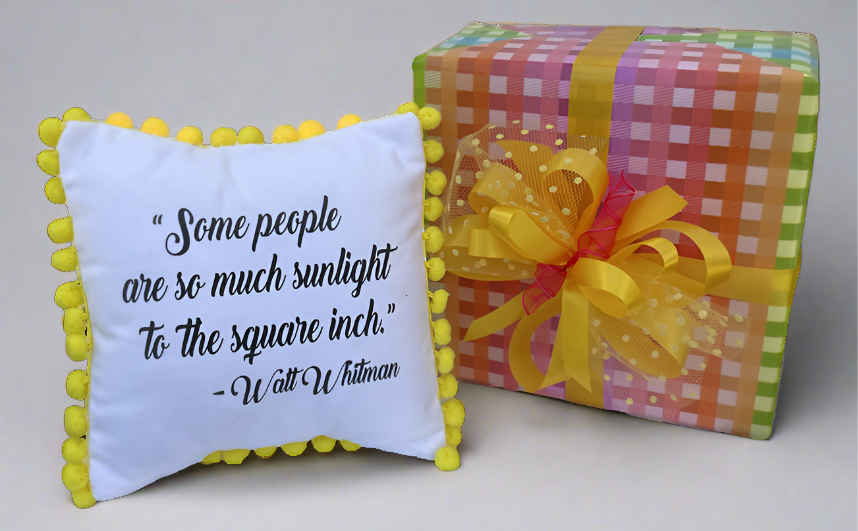 "Some people are so much sunlight.." Pillow available at Mildred Hoit in Palm Beach.