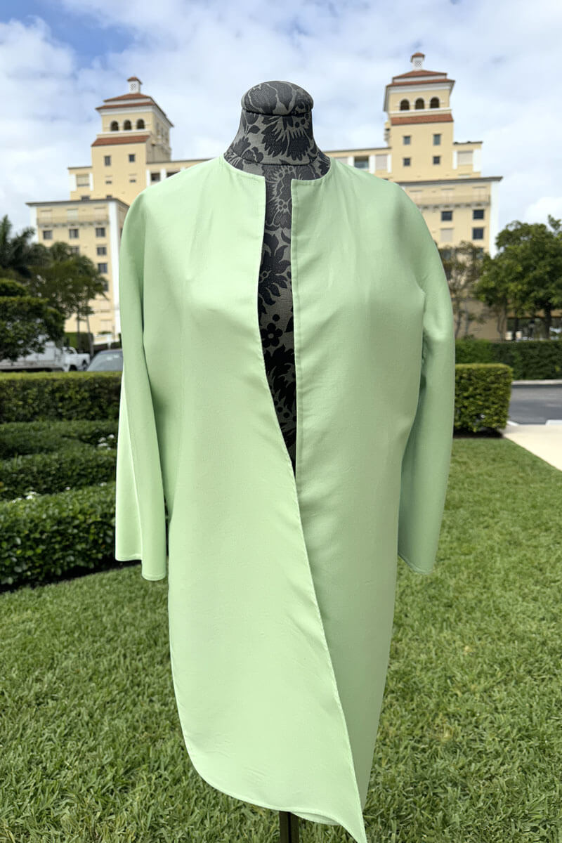 Manzoni Open Front Jacket in Green - Mildred Hoit