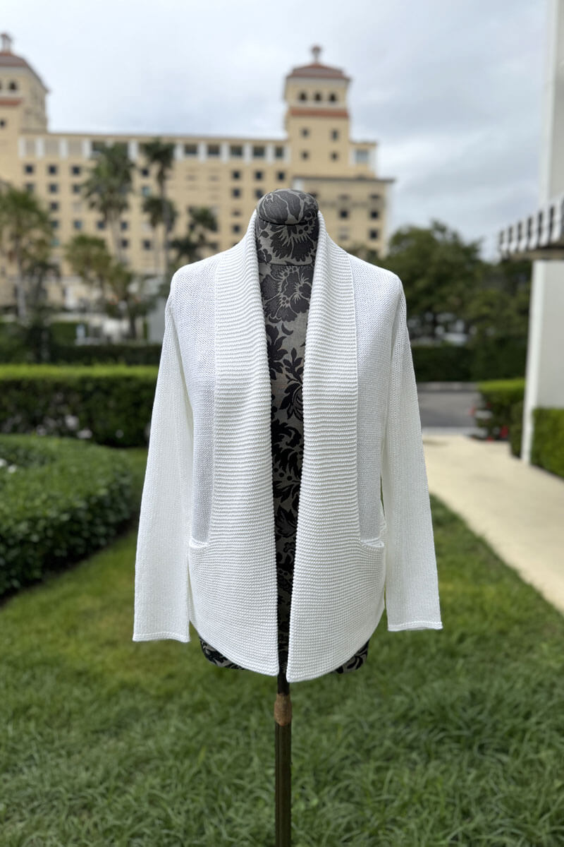 Knit Sweater in White available at Mildred Hoit in Palm Beach.