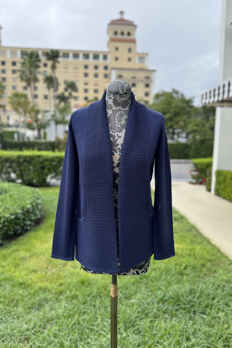 Knit Sweater in Navy available at Mildred Hoit in Palm Beach.