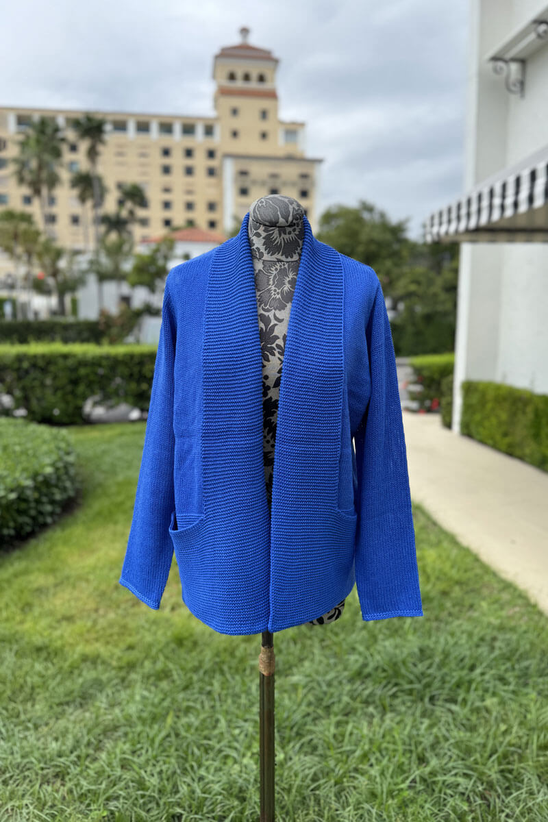 Knit Sweater in Cobalt available at Mildred Hoit in Palm Beach.