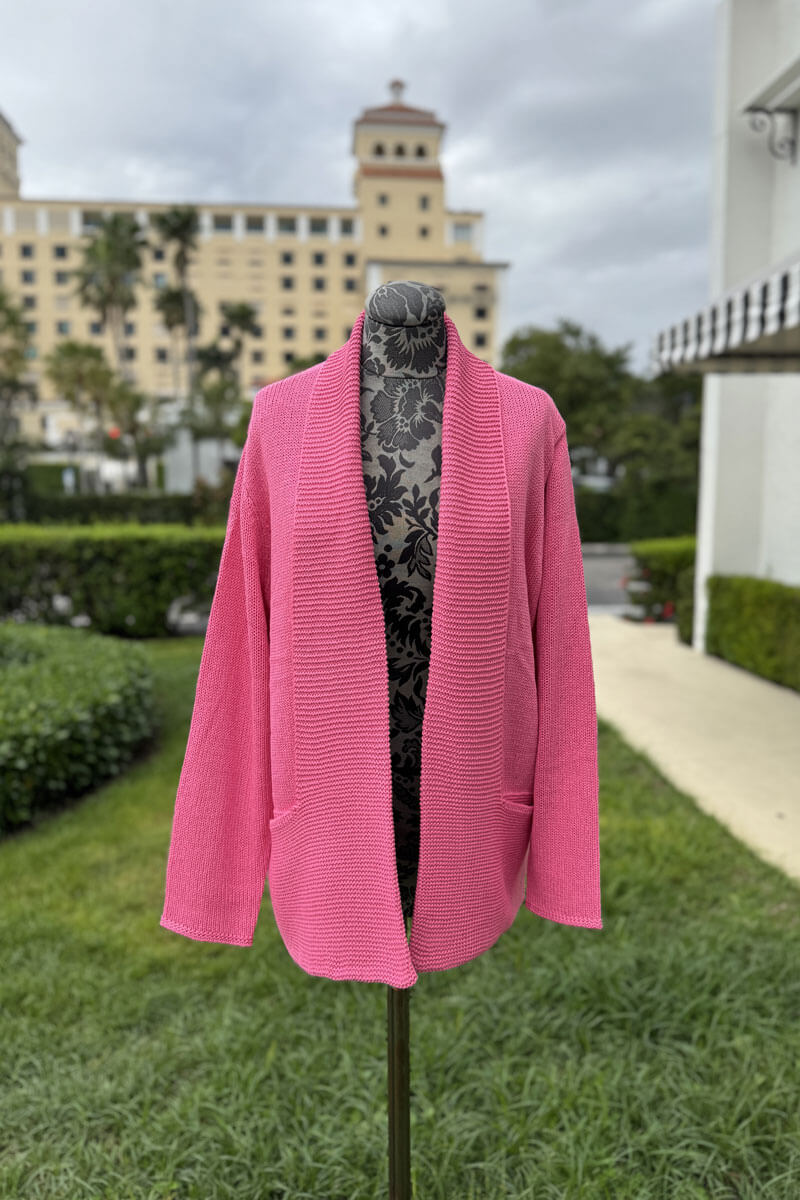 Knit Sweater in Pink available at Mildred Hoit in Palm Beach.