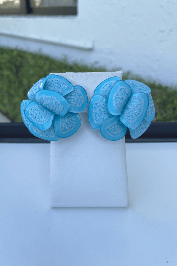 French Marie Clip Earrings in Turquoise available at Mildred Hoit in Palm Beach.