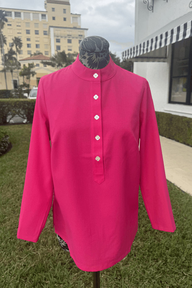 Mary G Crepe Suzanne in Hot Pink available at Mildred Hoit in Palm Beach.