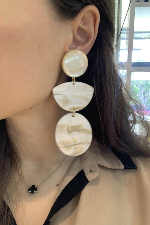 Parisian Pearl Geometric Drop Earrings