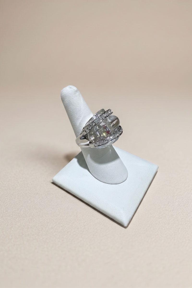 Rock Crystal and Diamond Ring - Mildred Hoit