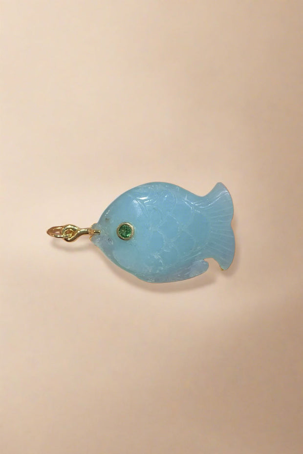 Amazonite Fish Pendant available at Mildred Hoit in Palm Beach.