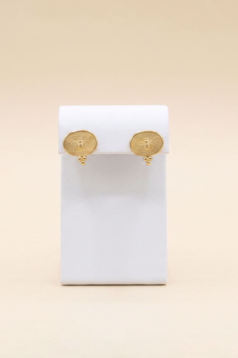 Mazza Gold Bee Earrings - Mildred Hoit