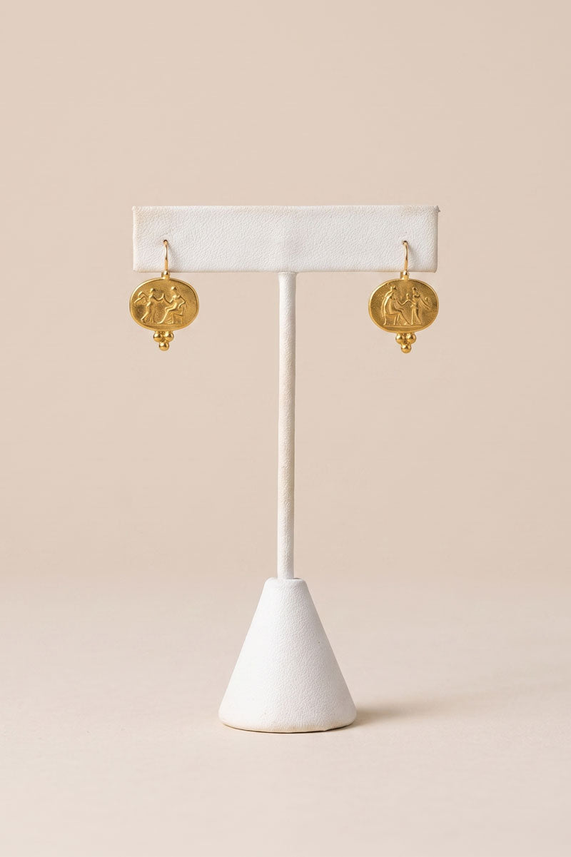 Italian Coin French Hook Earrings - Mildred Hoit