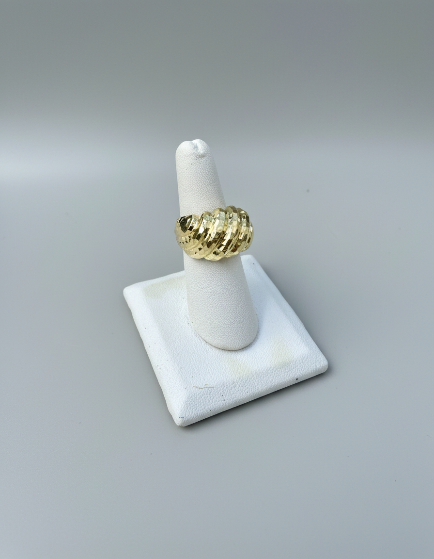 Fluted Hammered Ring in 18k - Mildred Hoit