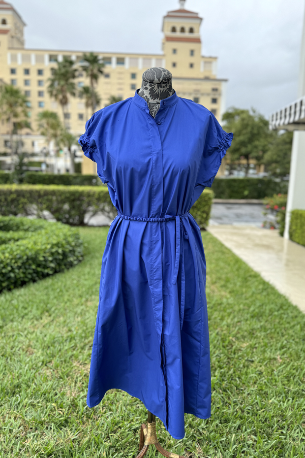 Royal Blue Dress Side Tie available at Mildred Hoit in Palm Beach.