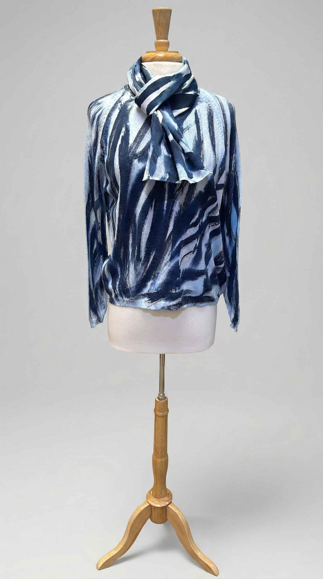 Melarosa Sweater & Scarf Set in Bluebird - Mildred Hoit