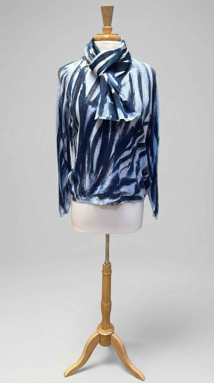 Melarosa Sweater & Scarf Set in Bluebird - Mildred Hoit