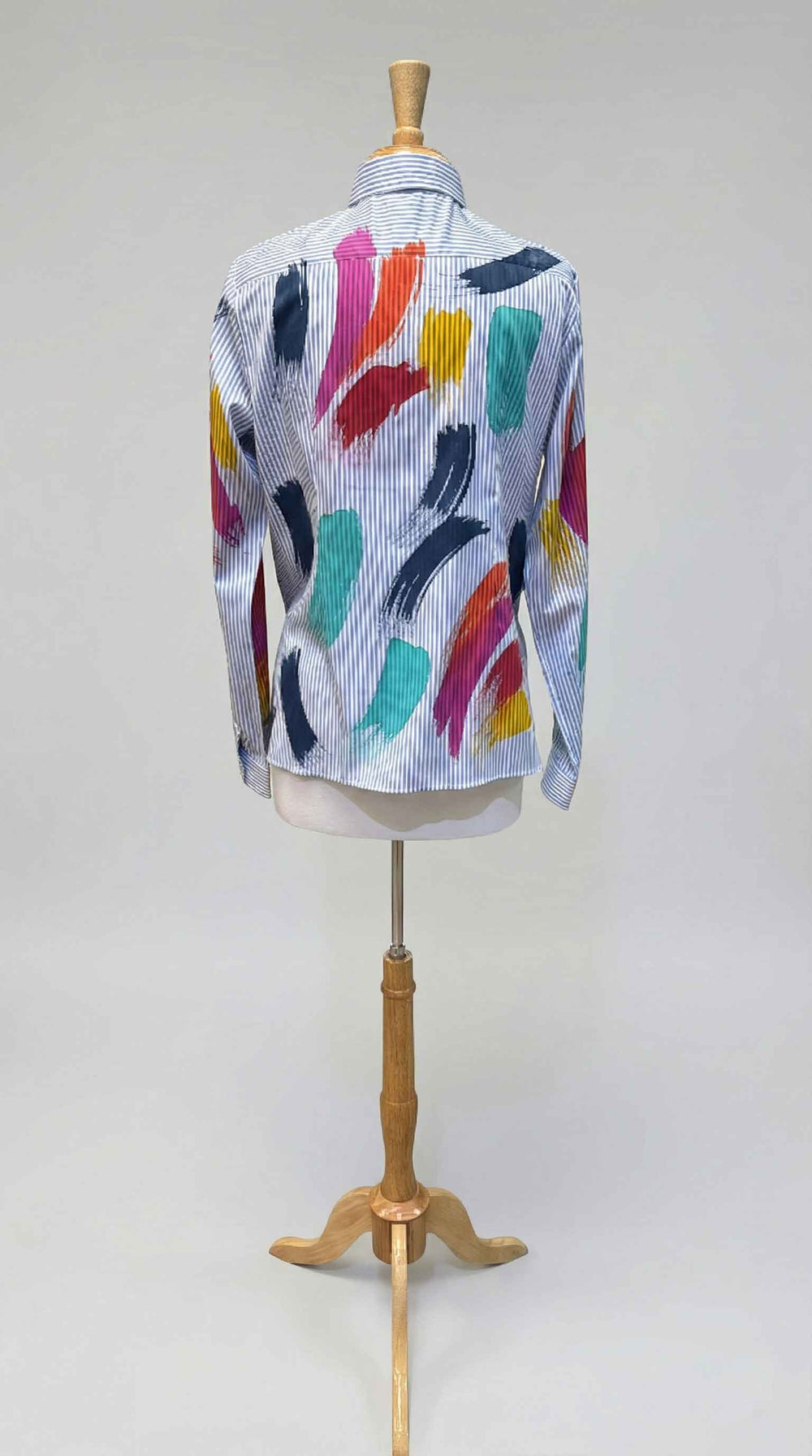 Melarosa Blue Stripe Blouse in Pelican - Mildred Hoit