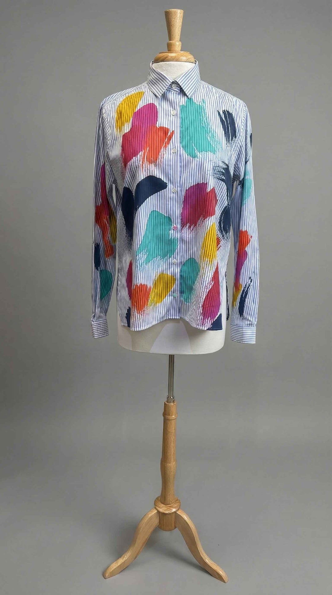 Melarosa Blue Stripe Blouse in Pelican - Mildred Hoit