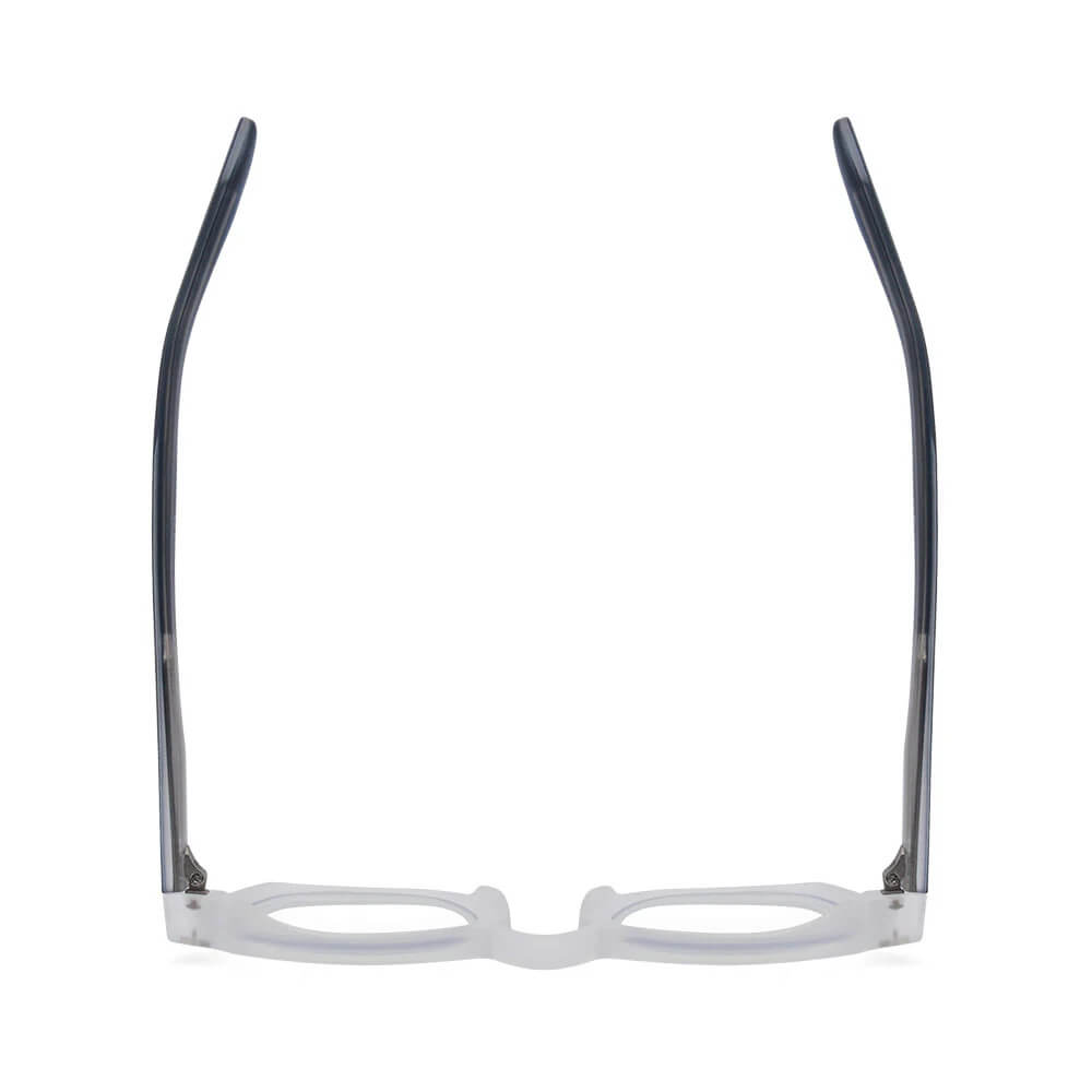Myles Blue Light Readers in Matte Clear with Matte Navy Blue