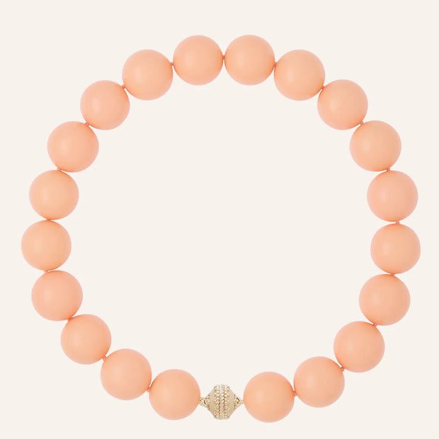 Clara Williams Victoire Reconstituted Peach Coral 20mm Necklace available at Mildred Hoit in Palm Beach.