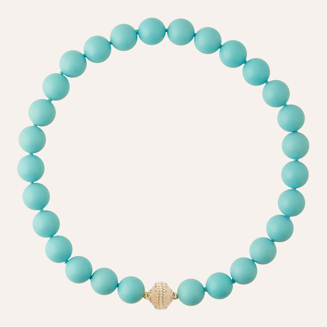 Clara Williams 14mm Reconstituted Turquoise Necklace - Mildred Hoit