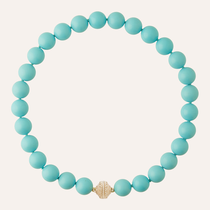 Clara Williams 14mm Reconstituted Turquoise Necklace - Mildred Hoit