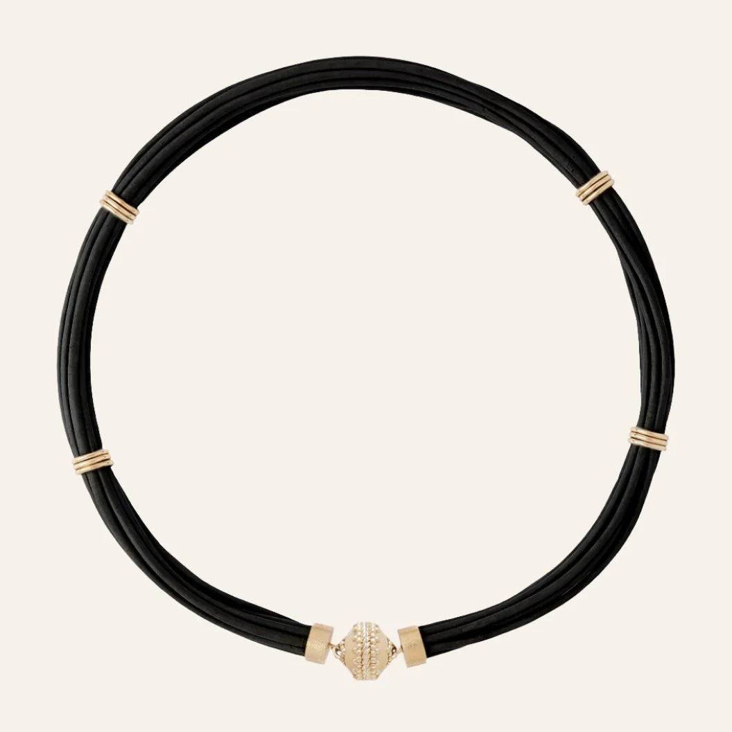 Clara Williams Aspen Leather Black Necklace - Mildred Hoit
