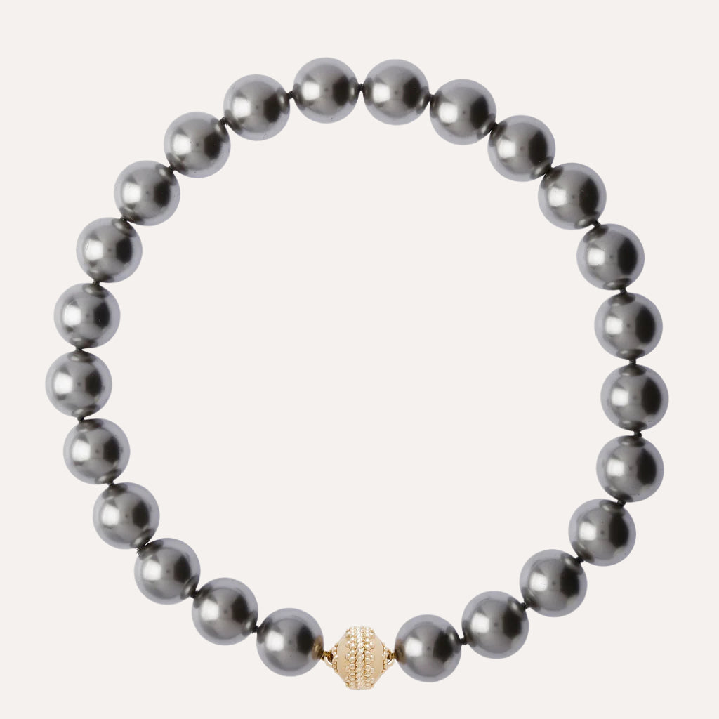 Clara Williams 18mm Grey Shell Pearl Necklace - Mildred Hoit