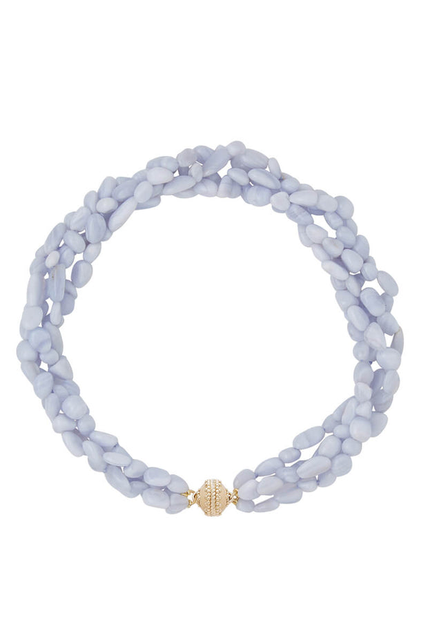 Clara Williams Blue Lace Agate Multi Necklace available at Mildred Hoit in Palm Beach.