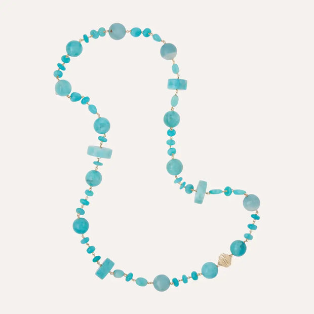 Clara Williams Caspian Mixed Amazonite Necklace available at Mildred Hoit in Palm Beach.