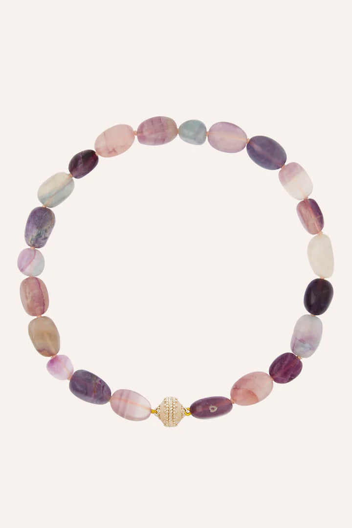 Clara Williams Helen Tumbled Multi-Color Fluorite Necklace