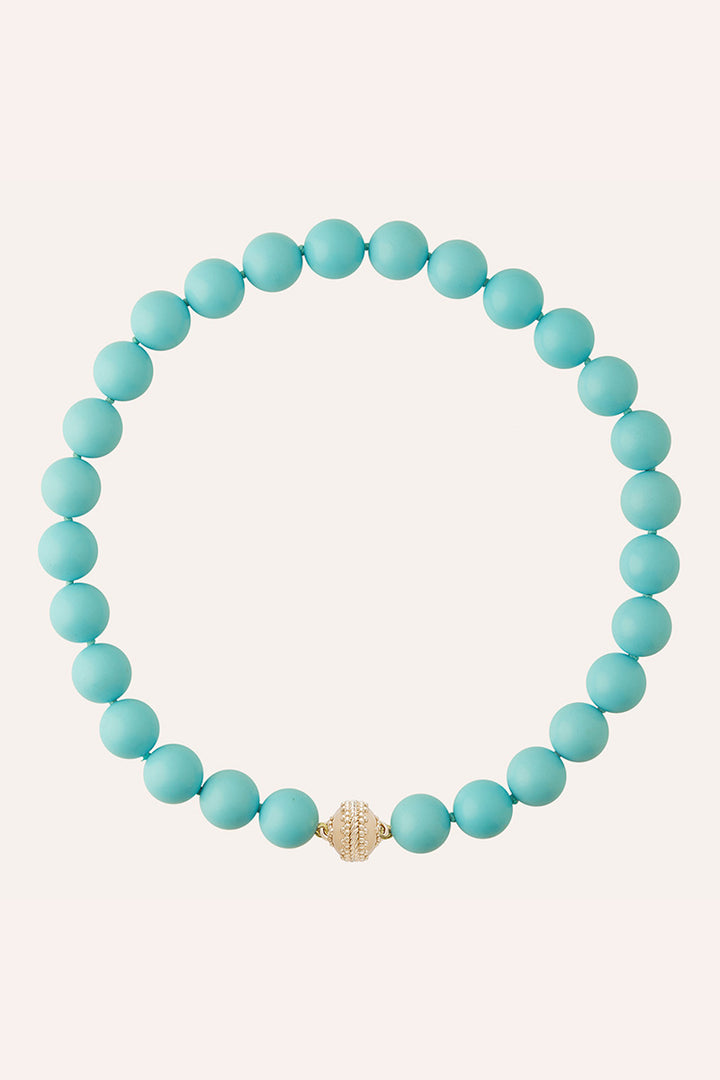 Clara Williams 14mm Reconstituted Turquoise Necklace