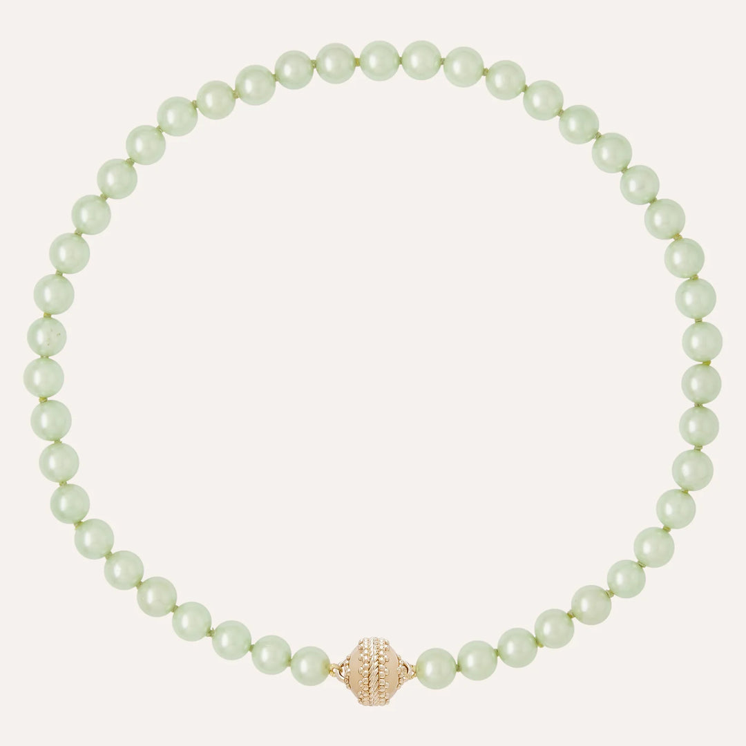 Clara Williams Green Potato Pearl Necklace - Mildred Hoit