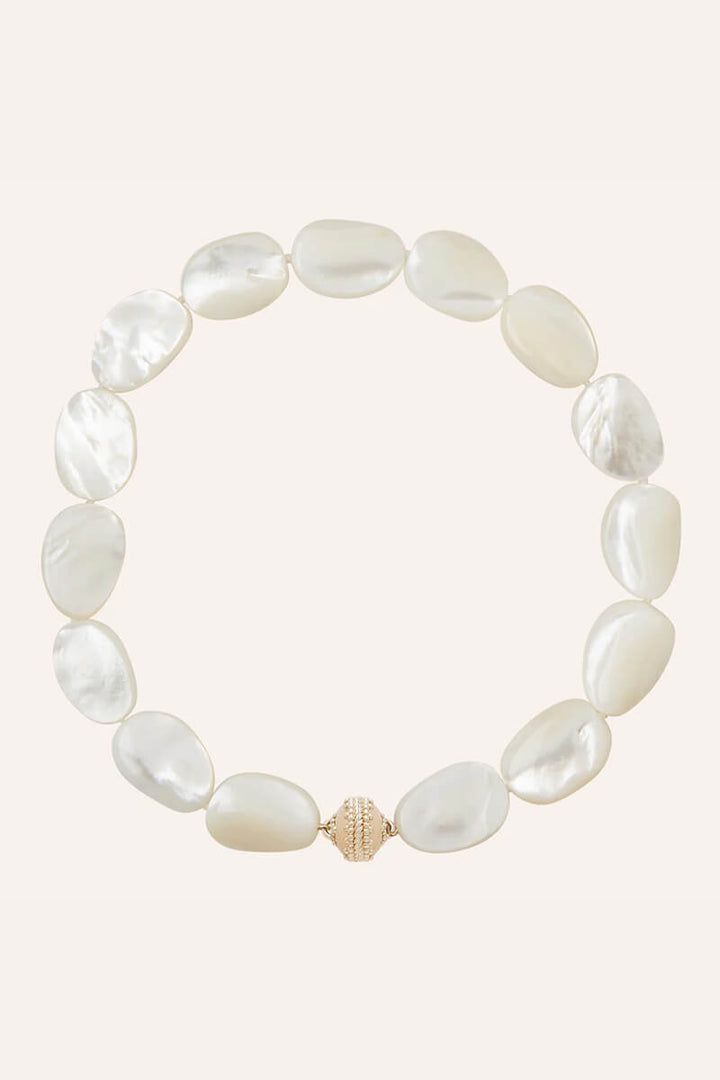 Clara Williams White Mother of Pearl Faceted Shell Necklace
