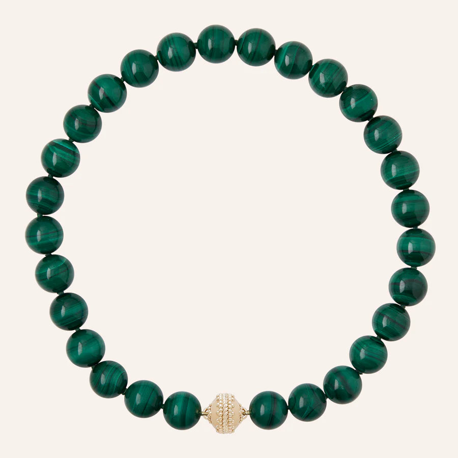 Clara Williams Victoire 14mm Malachite Necklace - Mildred Hoit