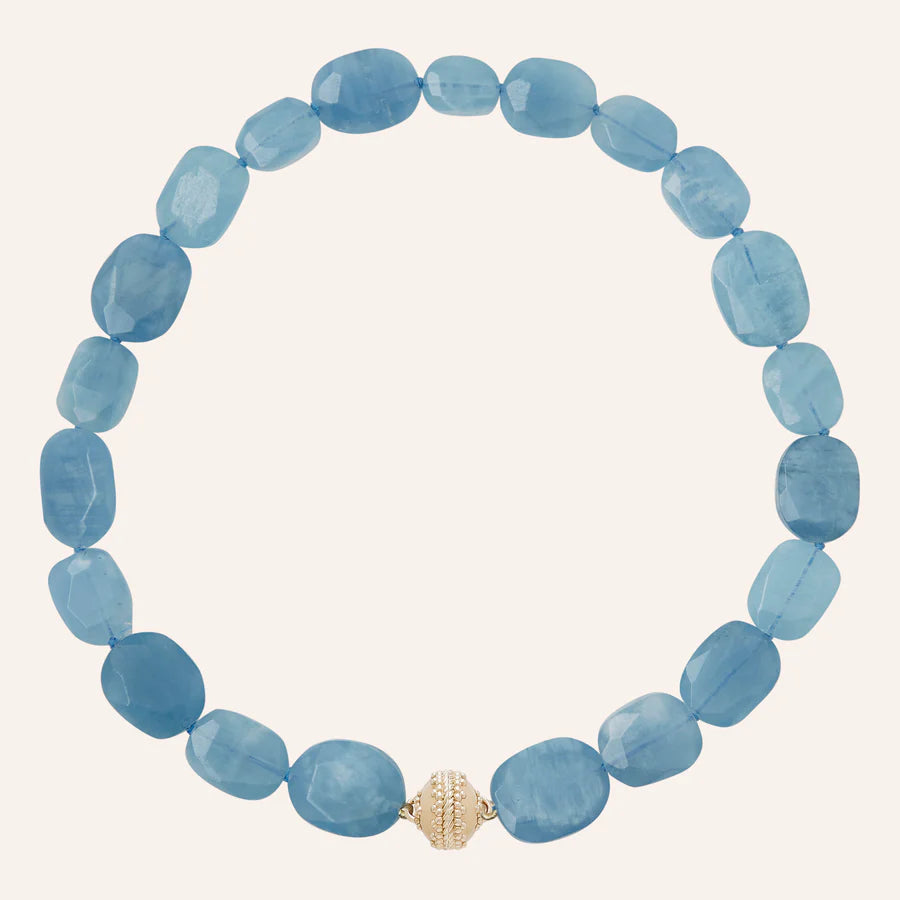 Clara Williams Large Faceted Blue Aquamarine Necklace - Mildred Hoit
