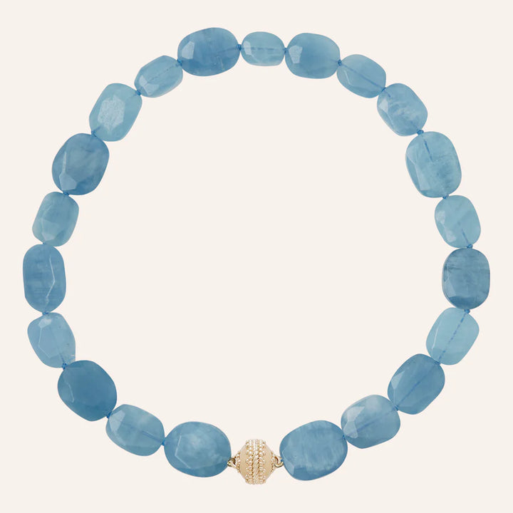Clara Williams Large Faceted Blue Aquamarine Necklace - Mildred Hoit