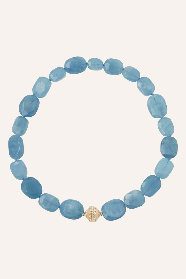 Clara Williams Large Faceted Blue Aquamarine Necklace
