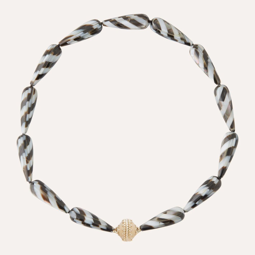 Clara Williams Teardrop Mother of Pearl Mosaic Necklace - Mildred Hoit