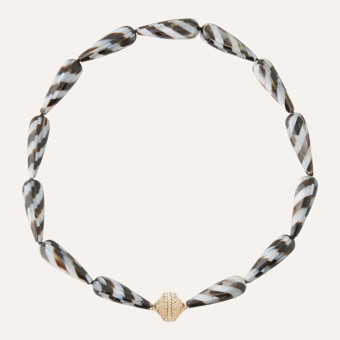 Clara Williams Teardrop Mother of Pearl Mosaic Necklace - Mildred Hoit