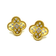 Clover Shape Vermeil Earrings in Gold