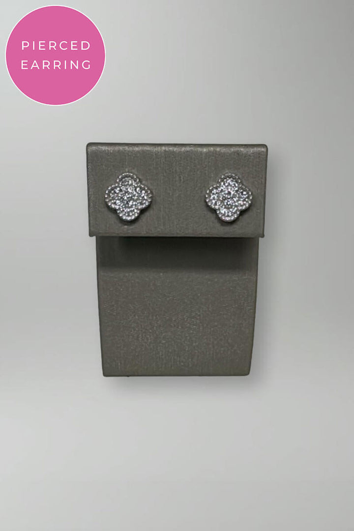 Double Clover Earrings in Silver