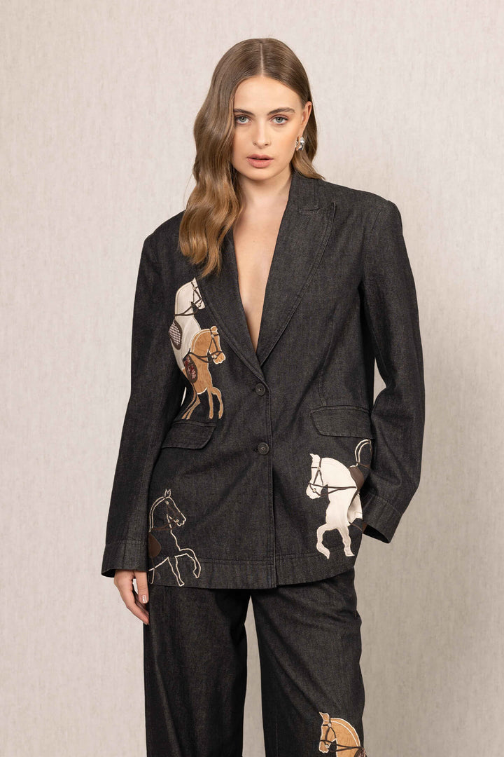 Ranna Gill Nimbus Oversized Jacket in Black - Mildred Hoit