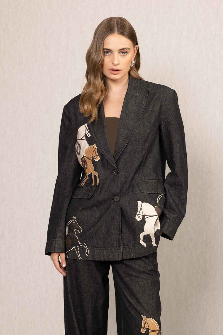 Ranna Gill Nimbus Oversized Jacket in Black - Mildred Hoit