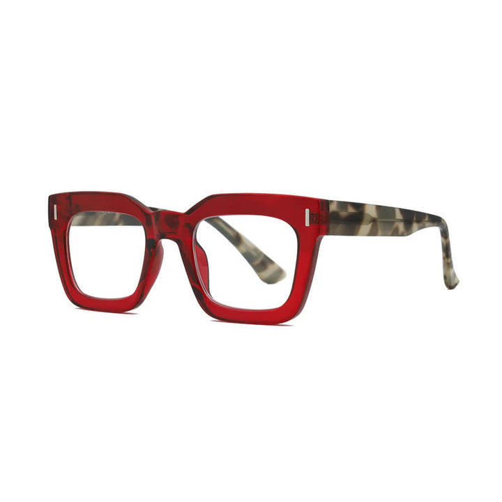 Ness Blue Light Readers in Transparent Red with Grey Tortoise
