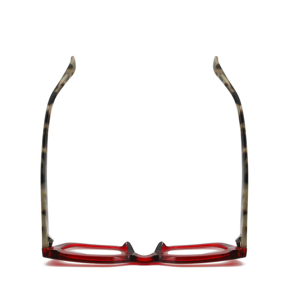 Ness Blue Light Readers in Transparent Red with Grey Tortoise