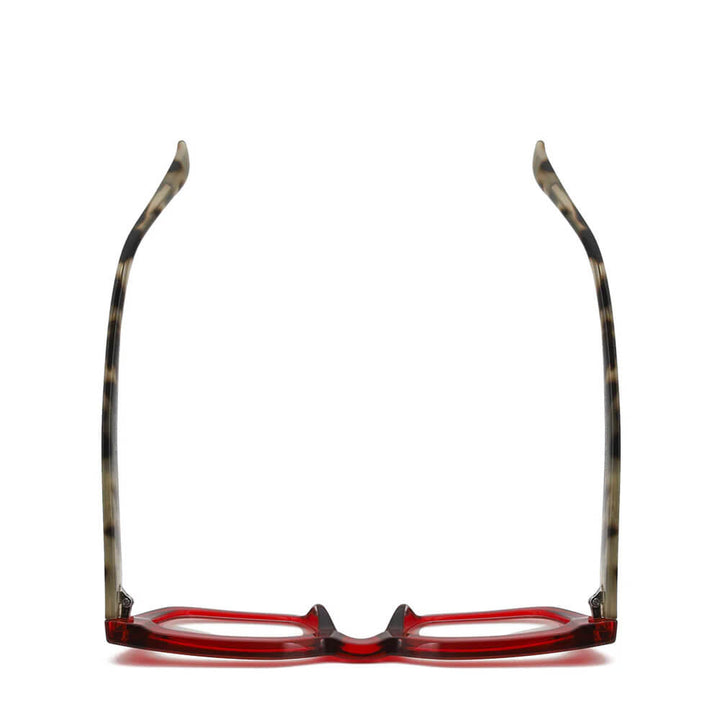 Ness Blue Light Readers in Transparent Red with Grey Tortoise