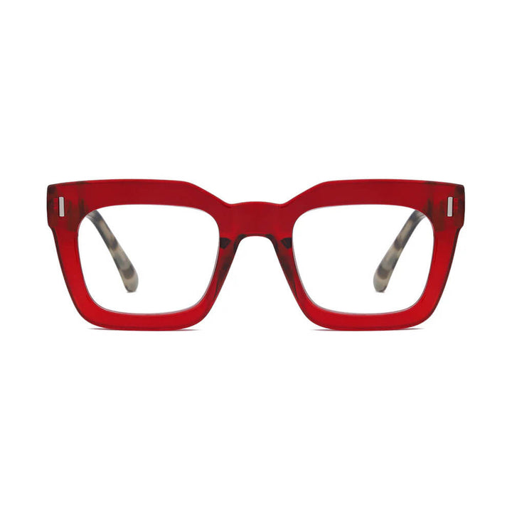 Ness Blue Light Readers in Transparent Red with Grey Tortoise