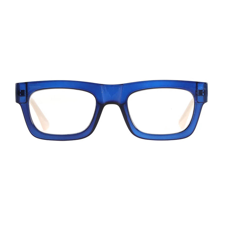 Ollie Blue Light Readers in Navy with Ivory