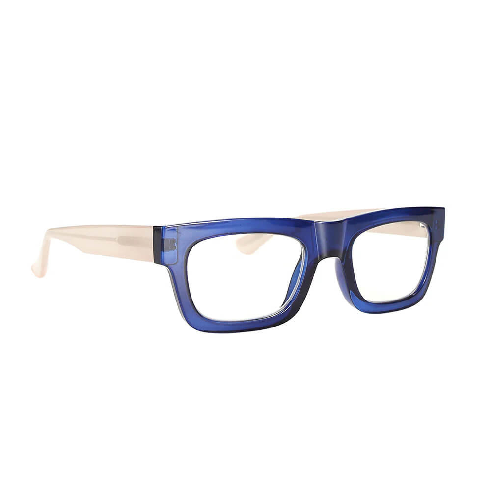 Ollie Blue Light Readers in Navy with Ivory
