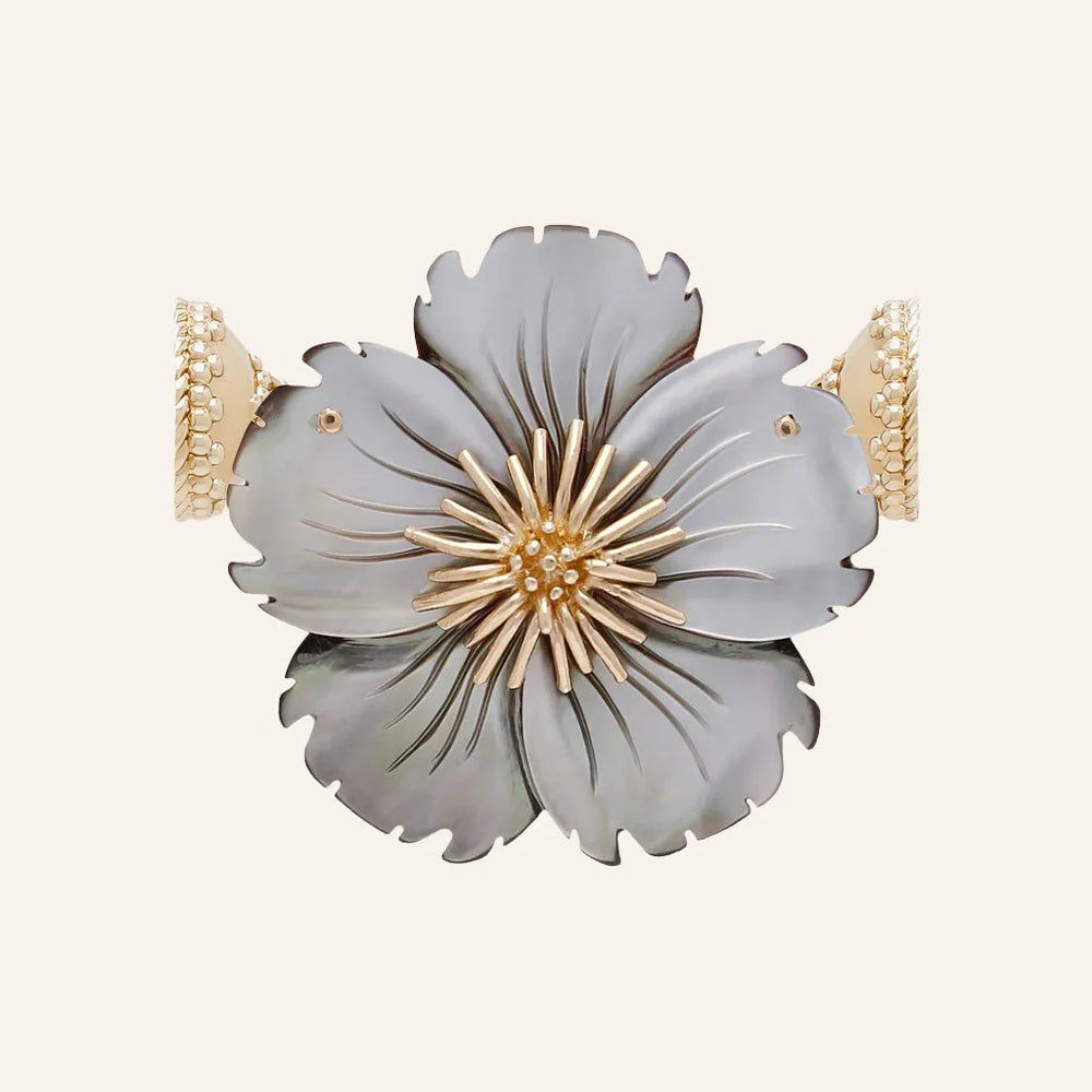 Small Grey Pearl Cherry Wildflower Centerpiece - Mildred Hoit