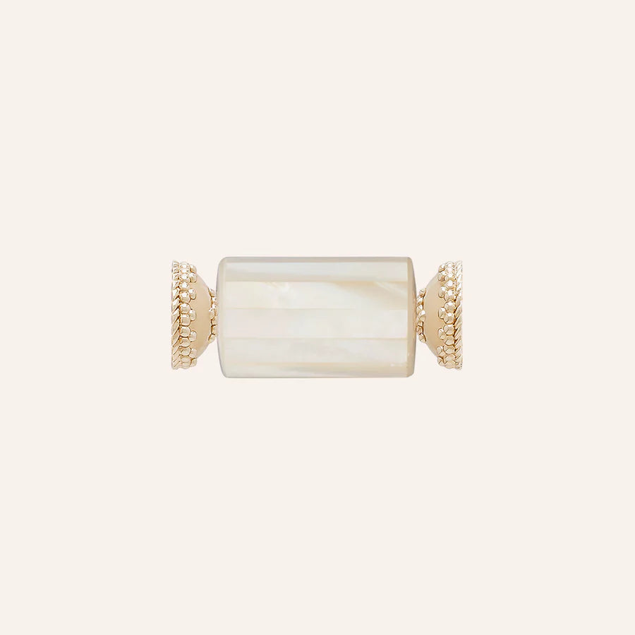 CLARA WILLIAMS WHITE MOTHER OR PEARL TUBULAR CENTERPIECE - Mildred Hoit